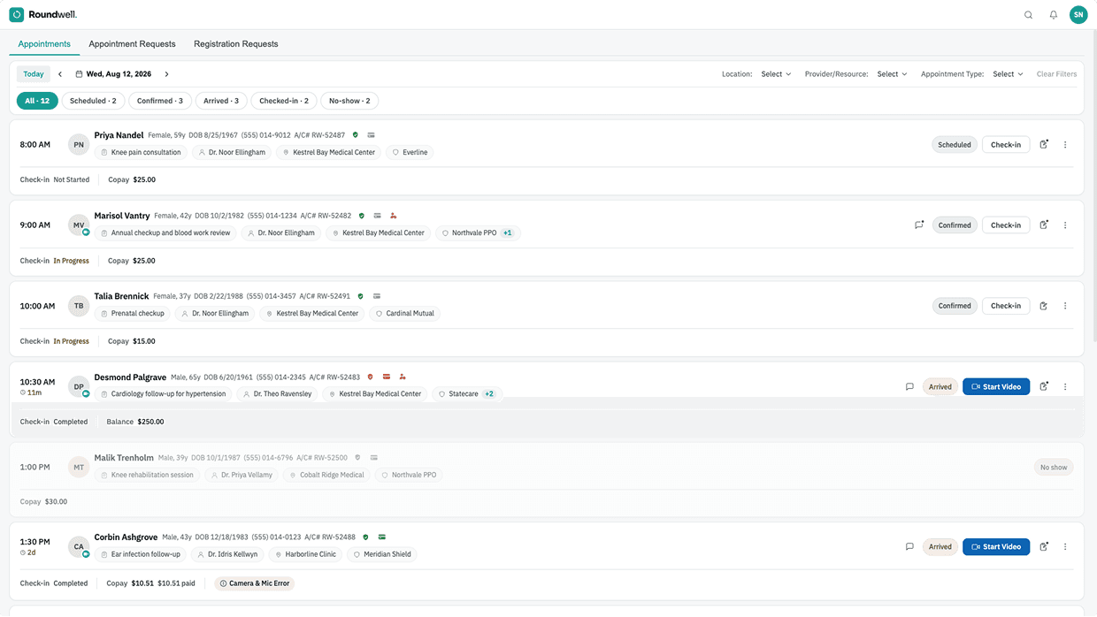After: a prioritized worklist with status filters and live counts